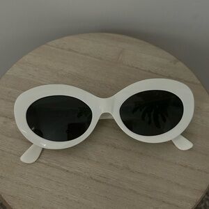 White Mod Cat Eye Sunglasses
